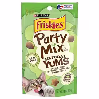 Purina Friskies Cat Treat - Party Mix Natural Yums Catnip Flavor 2.1oz