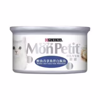 Purina Mon Petit Cat Can - Silver - Bonito & Tuna with Whitebait 80g