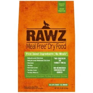 Rawz Dog Dry Food - Dehydrated Chicken & Turkey & Chicken 20lb
