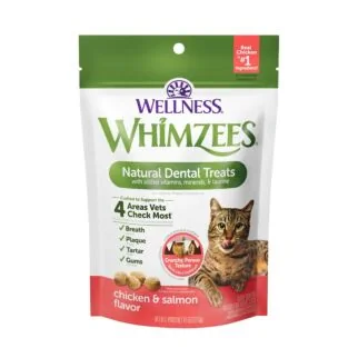 Whimzees 貓小食 - 雞肉拼三文魚味潔齒餅 2oz