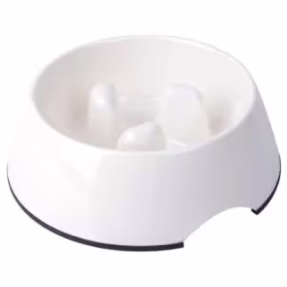 Super Design Pet Feeder - Slow Feed Bowl - White (L)