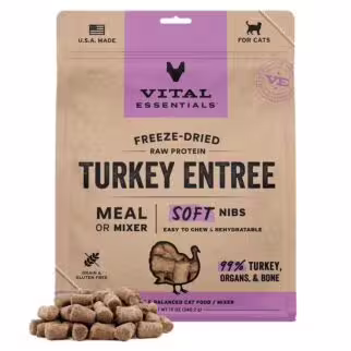Vital Essentials 美國貓糧 - 凍乾脫水(軟肉粒) - 火雞肉 12oz