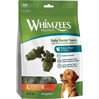 Whimzees狗小食 - 鱷魚潔齒骨 - 大型犬 - 大碼(40-60lbs) 12pcs | 360g