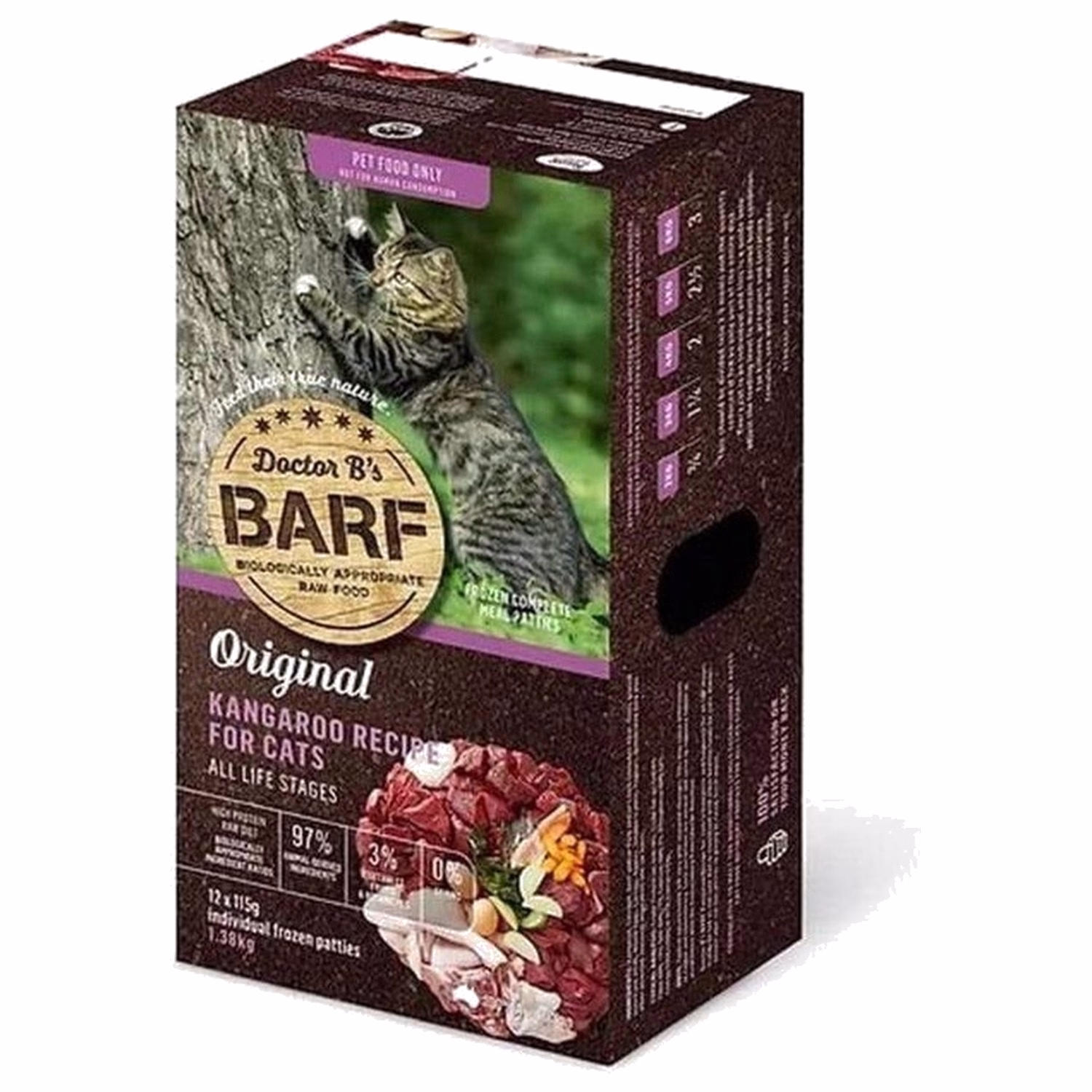 Dr.B's BARF 急凍生肉貓糧 - 袋鼠配方 1.38kg