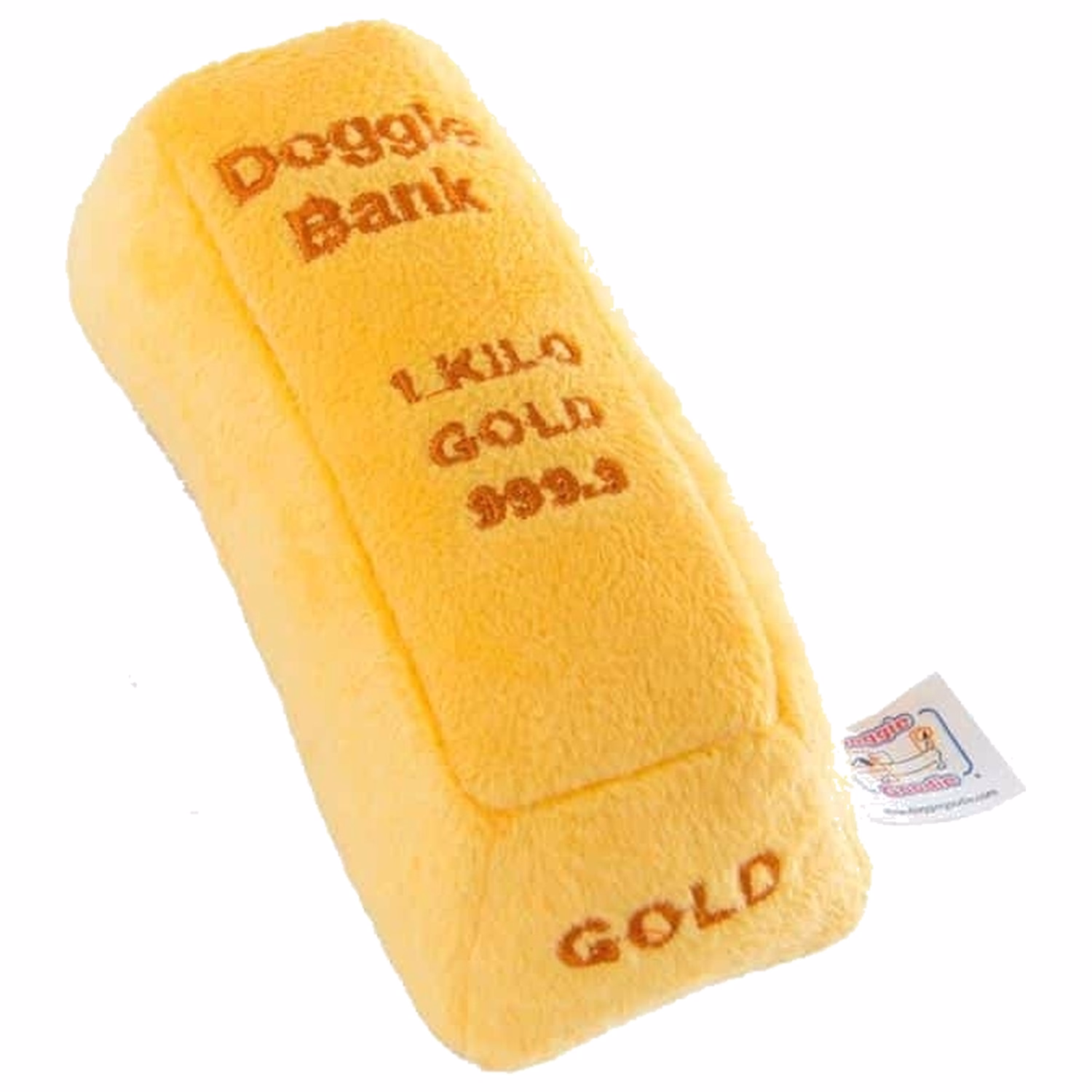Doggie Goodie 狗狗毛絨發聲玩具 - 金條