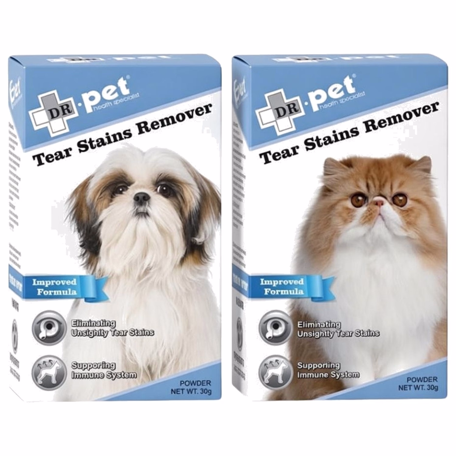 DR.pet Tear Stains Remover Powder - Natural Cranberry & Marshmallow Root for Dogs & Cats 30g - EXP 30-11-2026