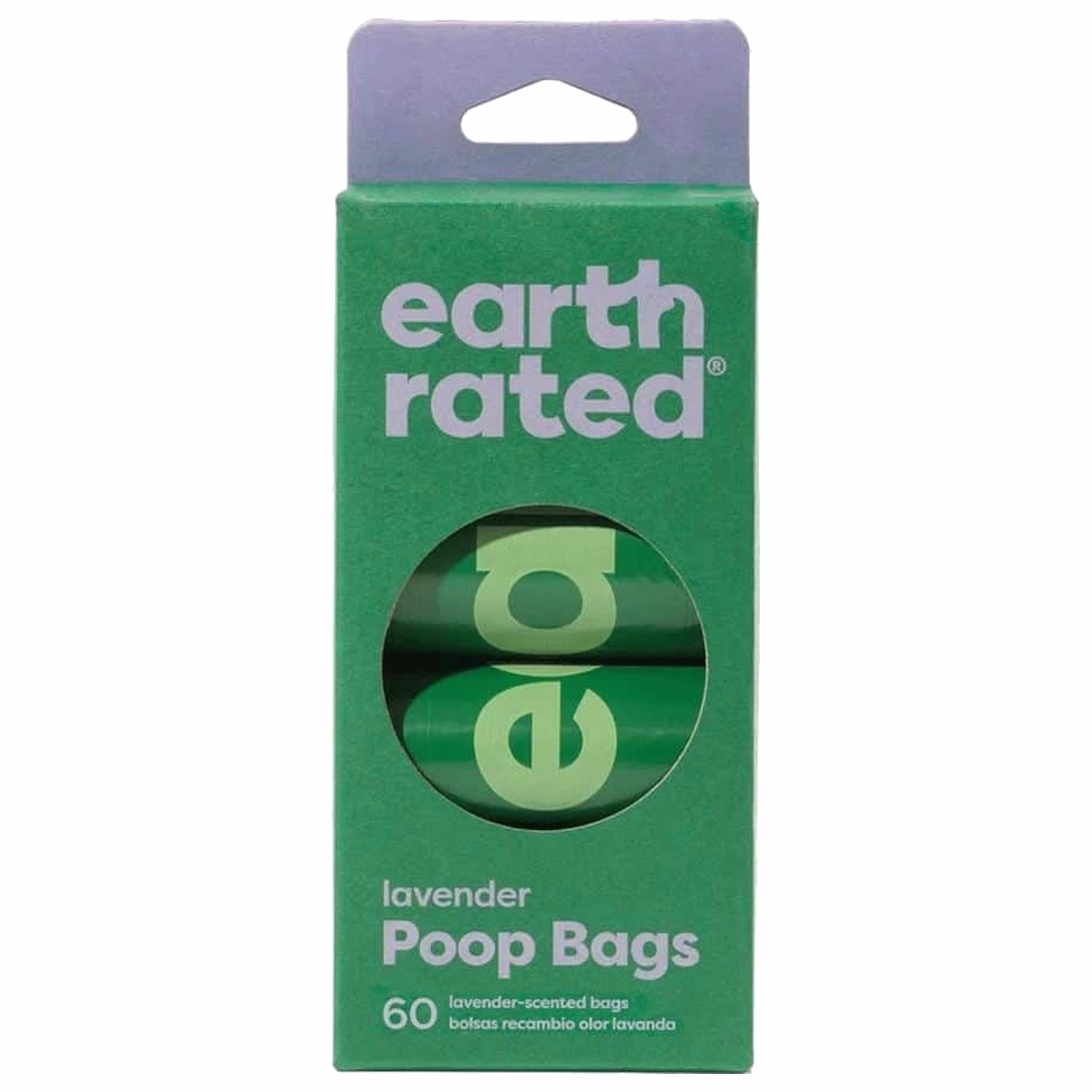 earth rated Dog 60 Poop Bags Refill - Lavender (15 Bags x 4 Rolls)