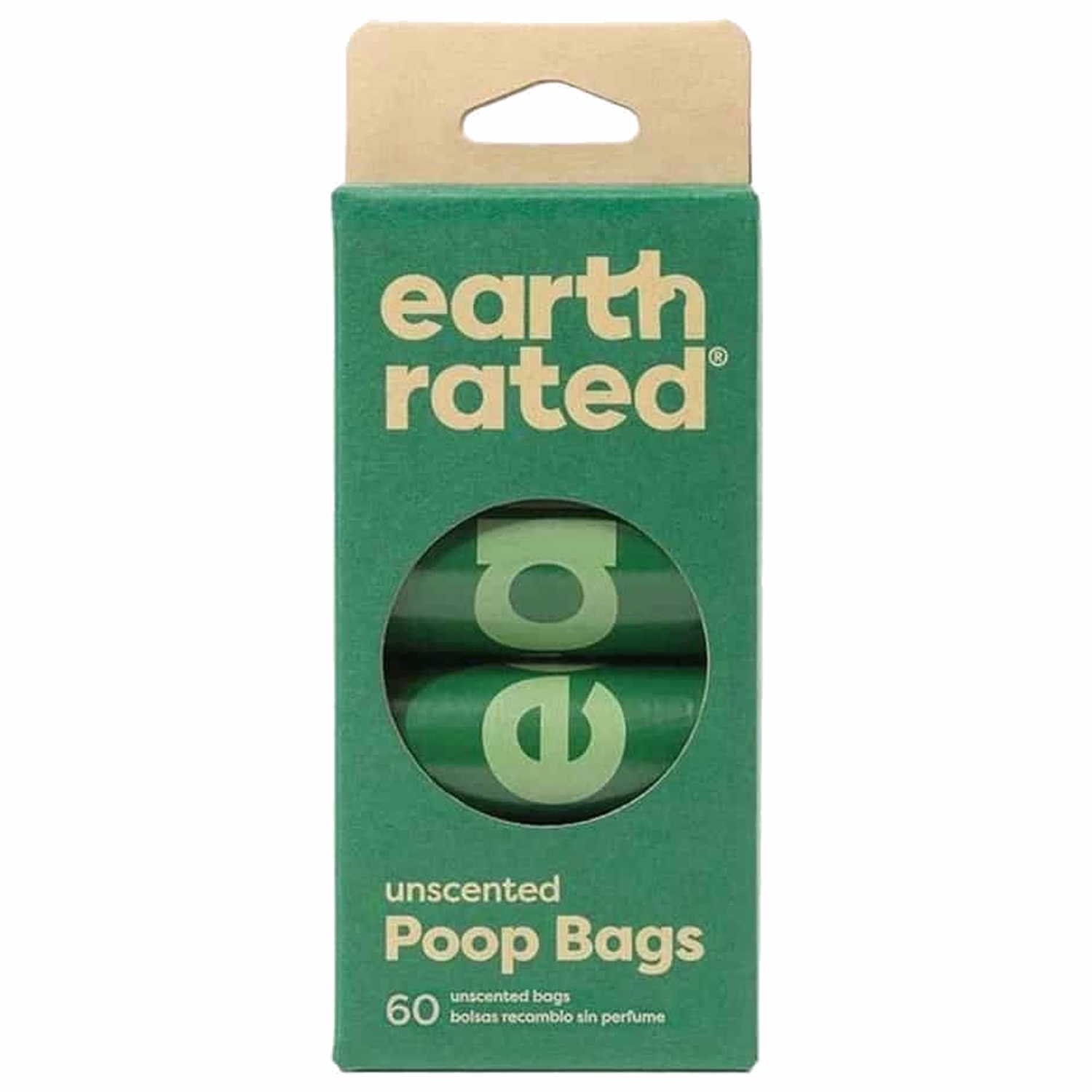 earth rated Dog 60 Poop Bags Refill - Unscented (15 Bags x 4 Rolls)