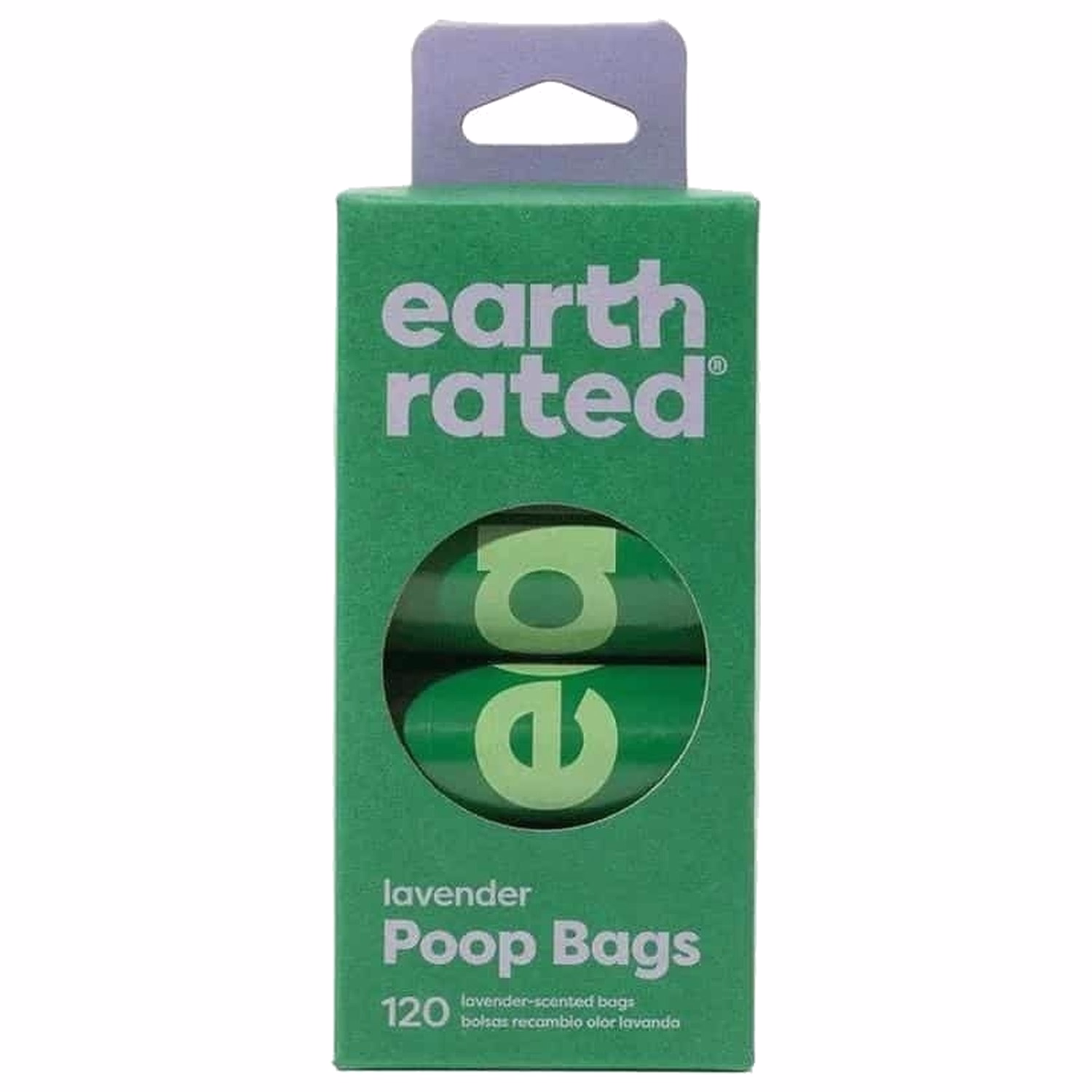 earth rated Dog 120 Poop Bags Refill - Lavender (15 Bags x 8 Rolls)