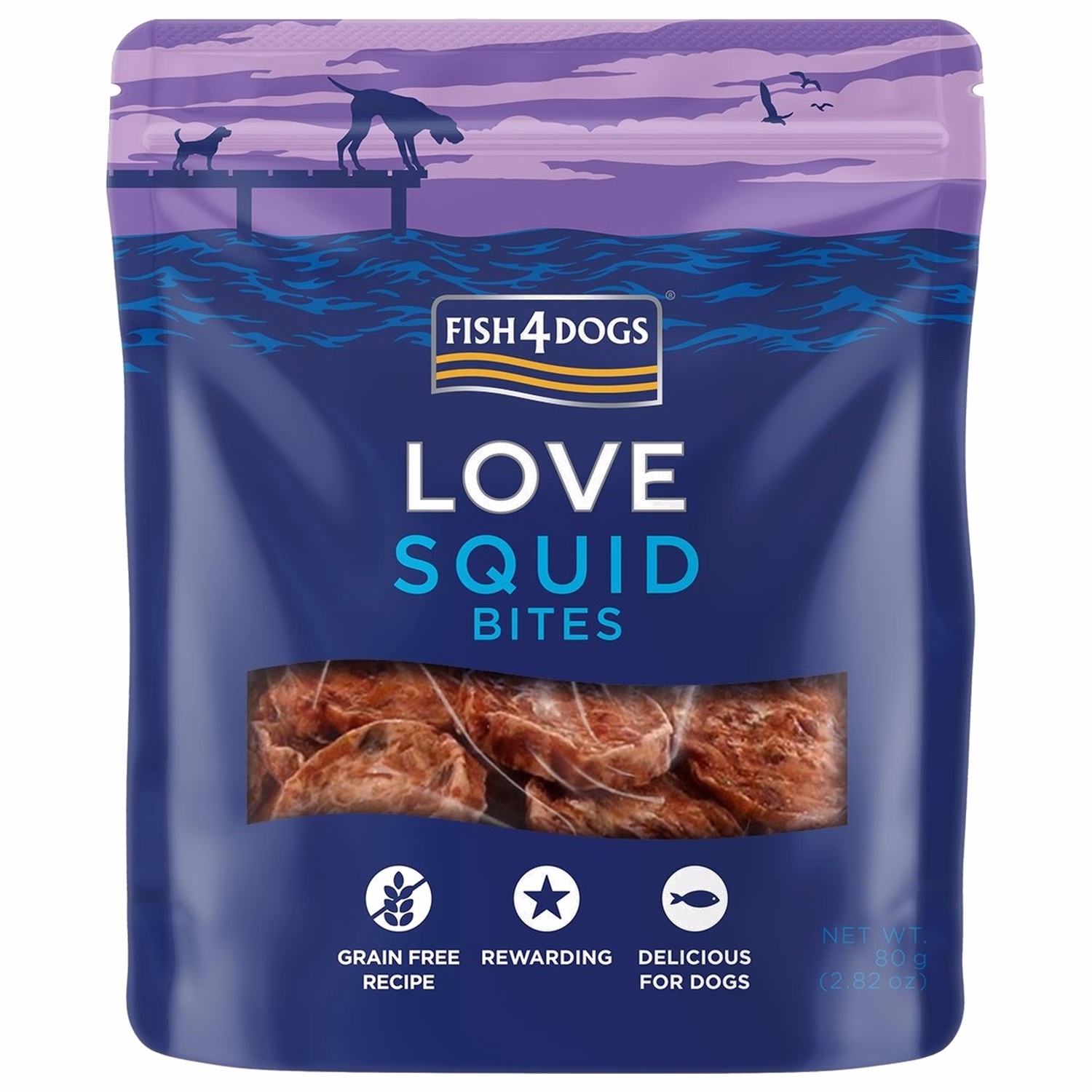 Fish4Dogs Dog Treat - Squid Bites 80g