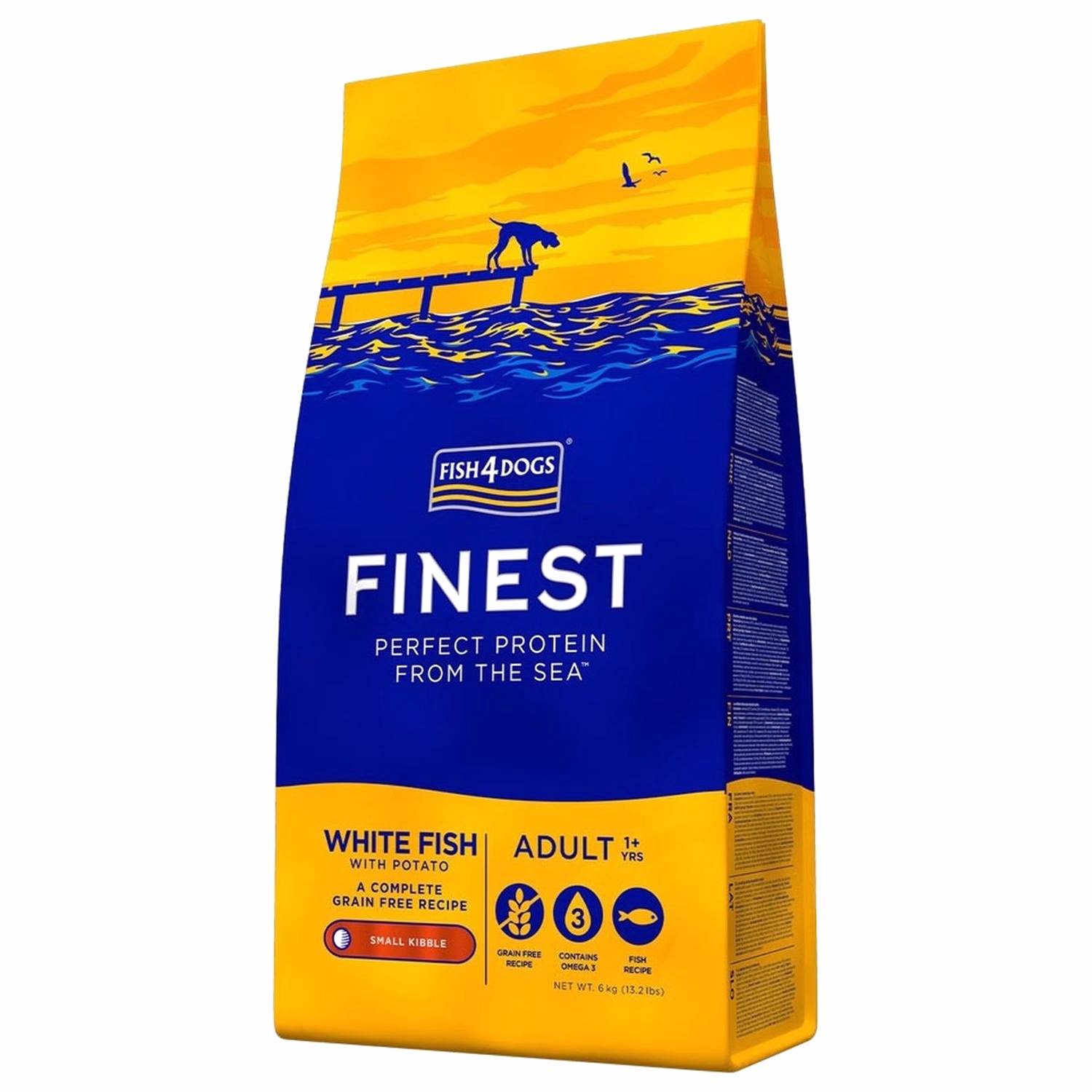 Fish4Dogs Finest 無麩質低敏成犬乾糧 - 細粒裝 - 白魚及馬鈴薯配方