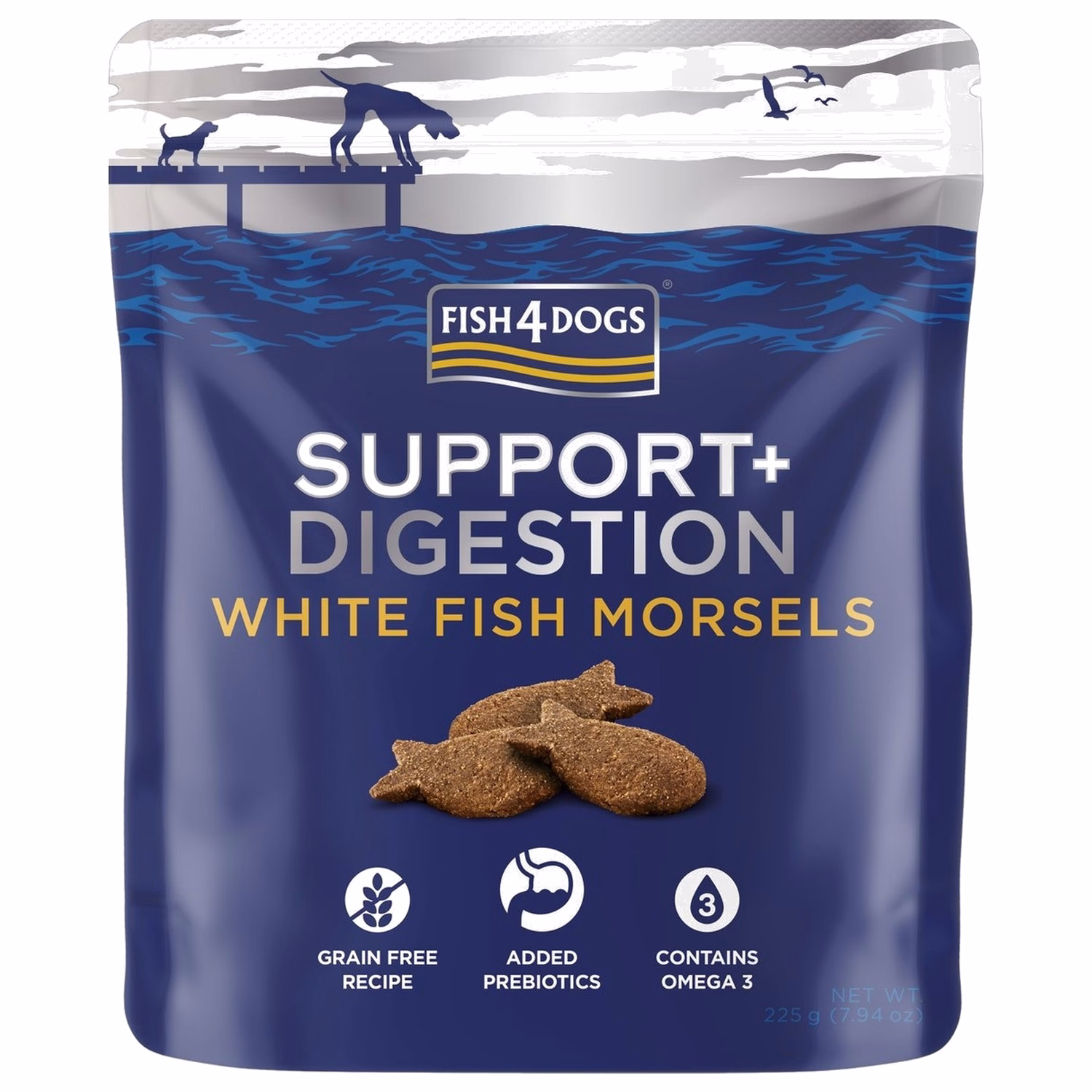 Fish4Dogs Dog Treat - Support Digestion - White Fish Morsels 225g