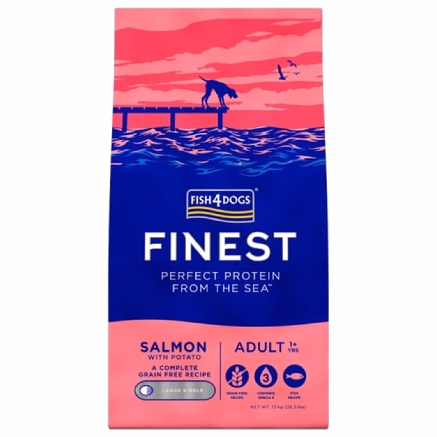 Fish4Dogs Finest 無麩質低敏成犬乾糧 - 三文魚配方 (大粒裝)