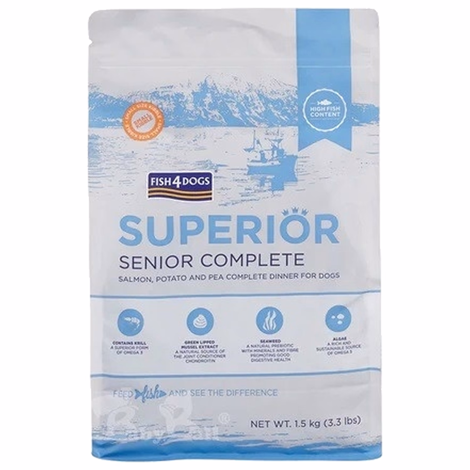 Fish4Dogs Superior Grain Free Weight Control & Senior Dog Food - Small Bite - Salmon 1.5kg