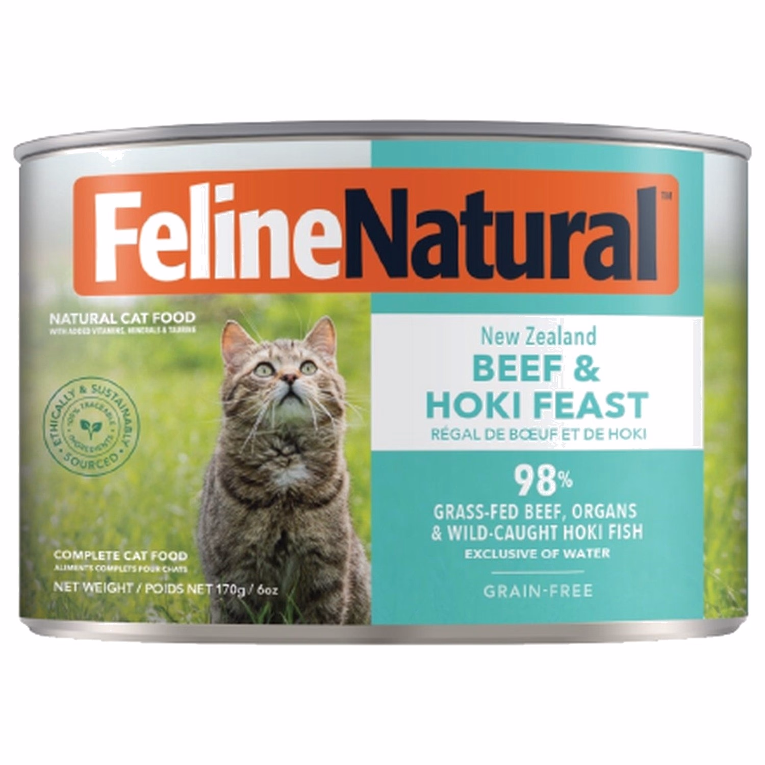 Feline Natural Cat Can Food - Beef & Hoki