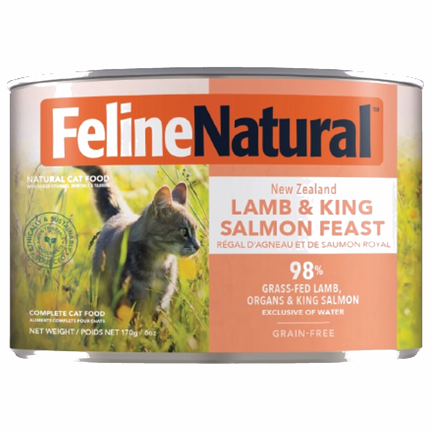 Feline Natural Cat Can Food - Lamb & King Salmon Feast