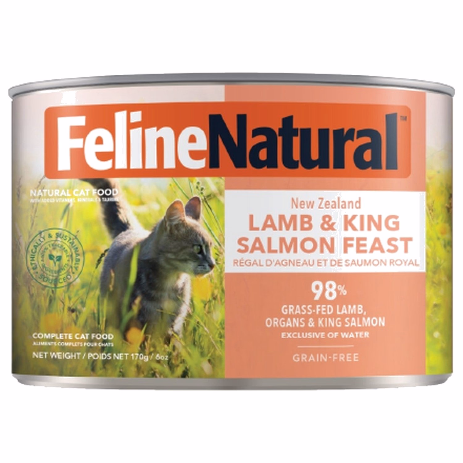 Feline Natural Cat Can Food - Lamb & King Salmon Feast