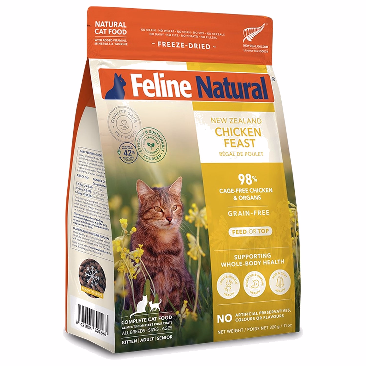 Feline Natural Freeze Dried Cat Food - Chicken Feast 320g