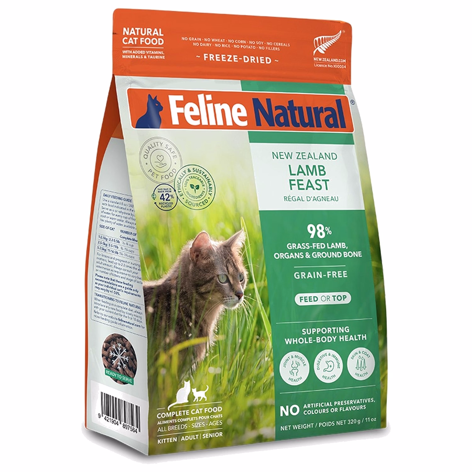 Feline Natural Freeze Dried Cat Food - Lamb Feast 320g