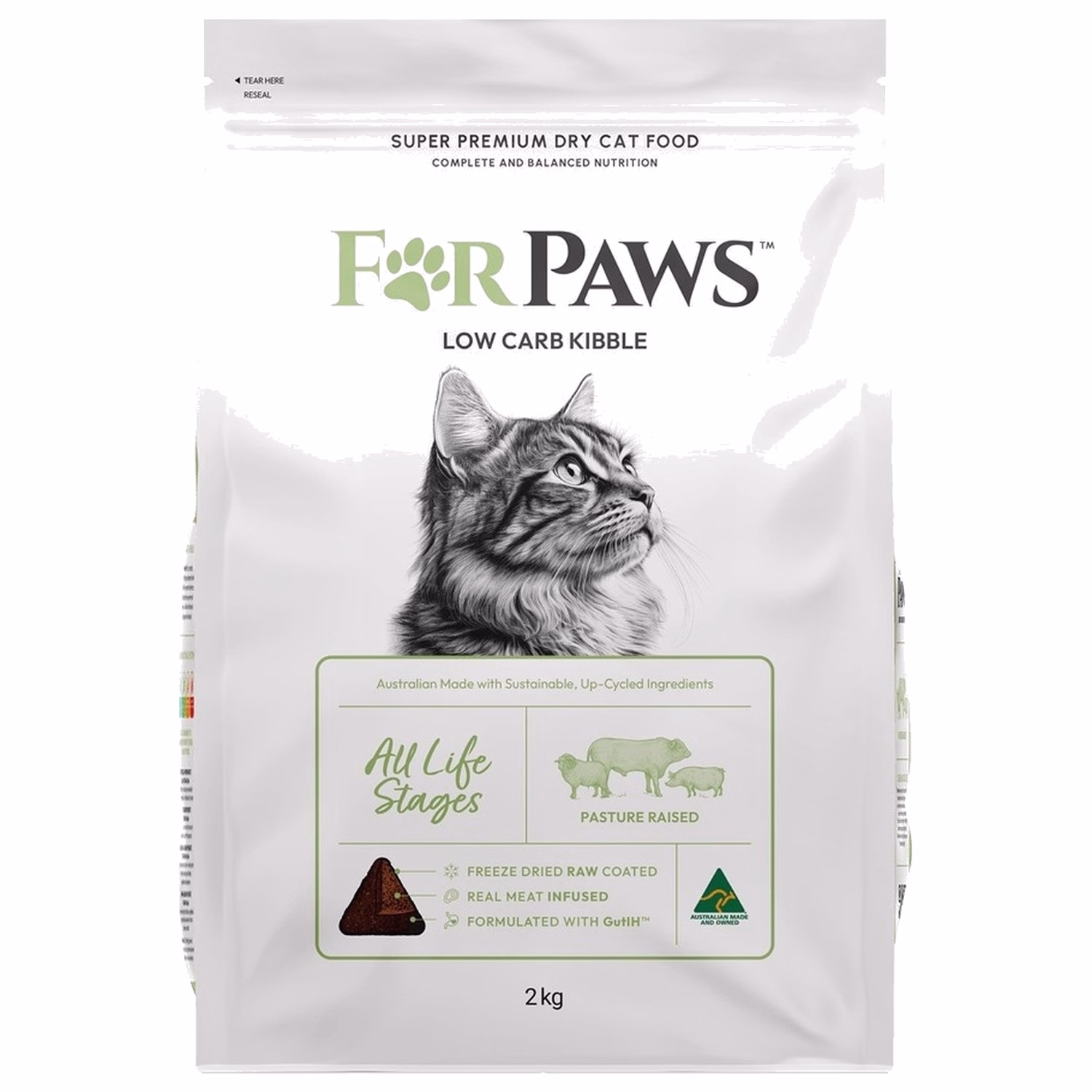 For Paws 澳洲賦寶貓乾糧 - 低碳草原配方 - 羊牛豬 2kg