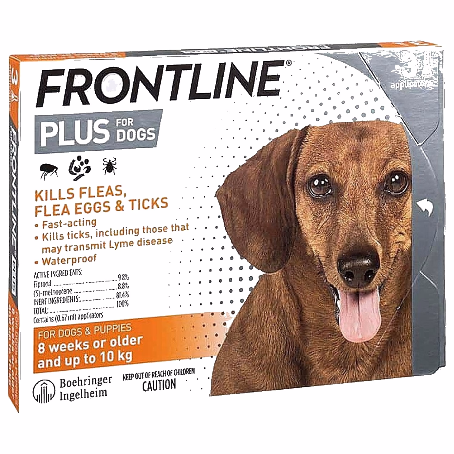 Frontline Plus狗隻專用(小型犬)殺蟲滴劑 (適合8週齡或以上 及 10kg以下) - 3支裝