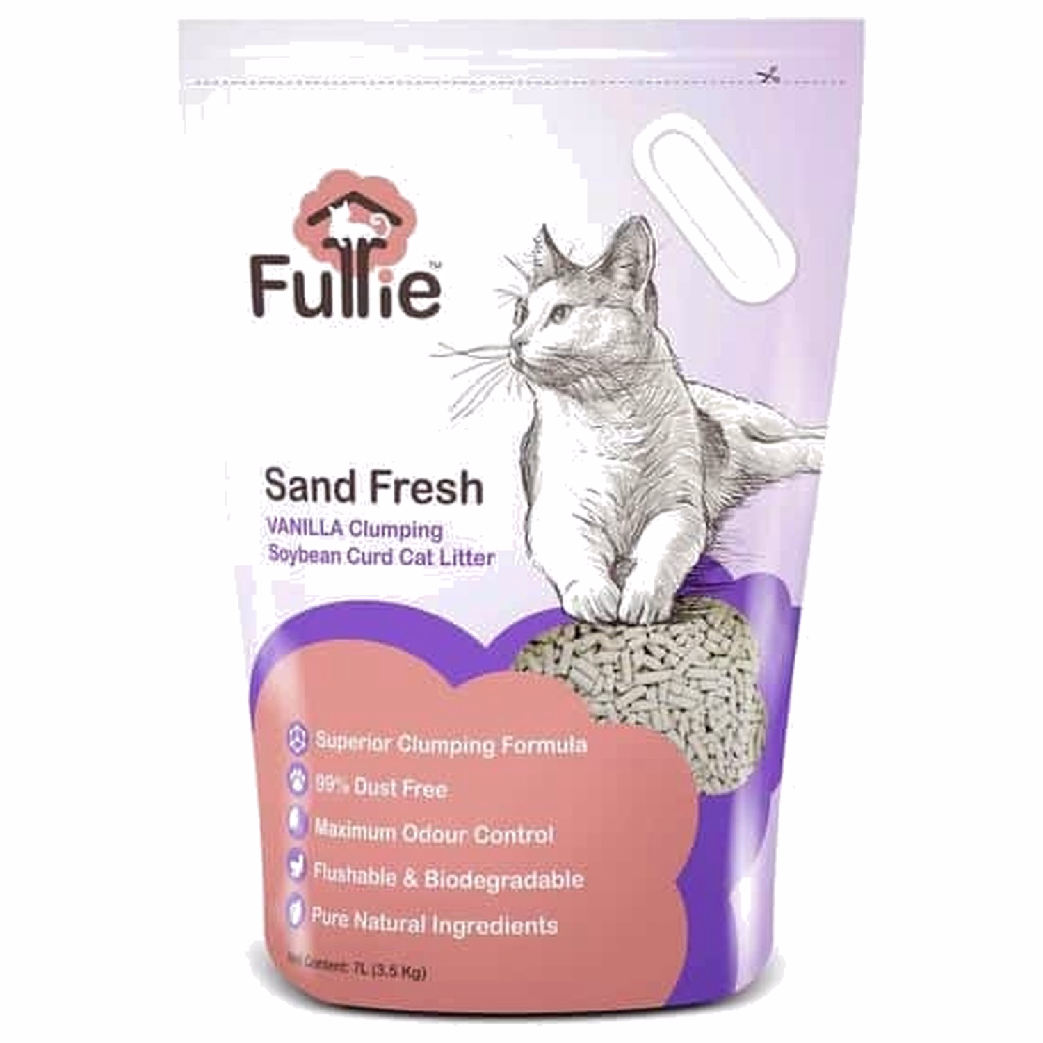 Furrie Sand Fresh Vanilla Clumping Probiotic Tofu Cat Litter