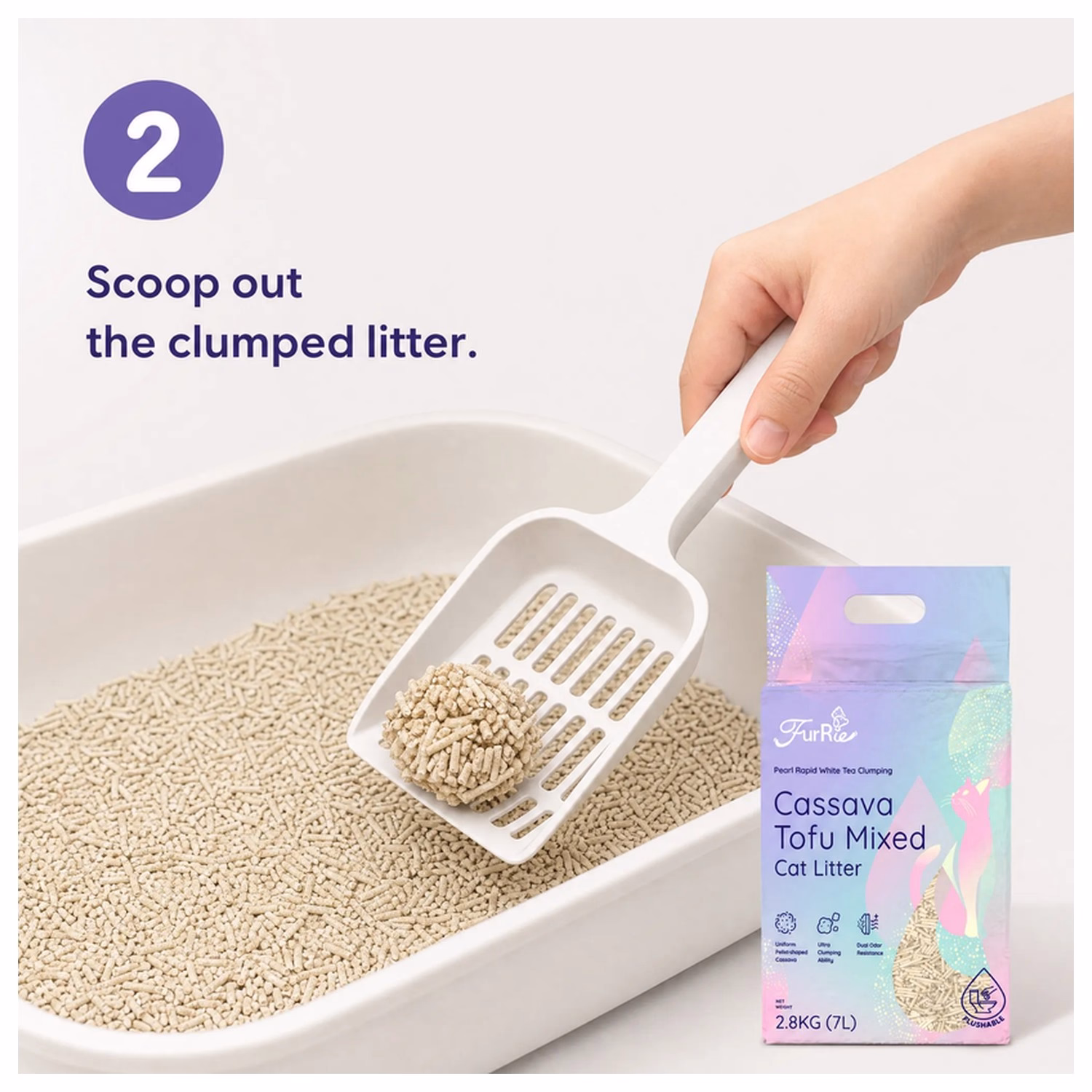 Scoop hard clumps daily