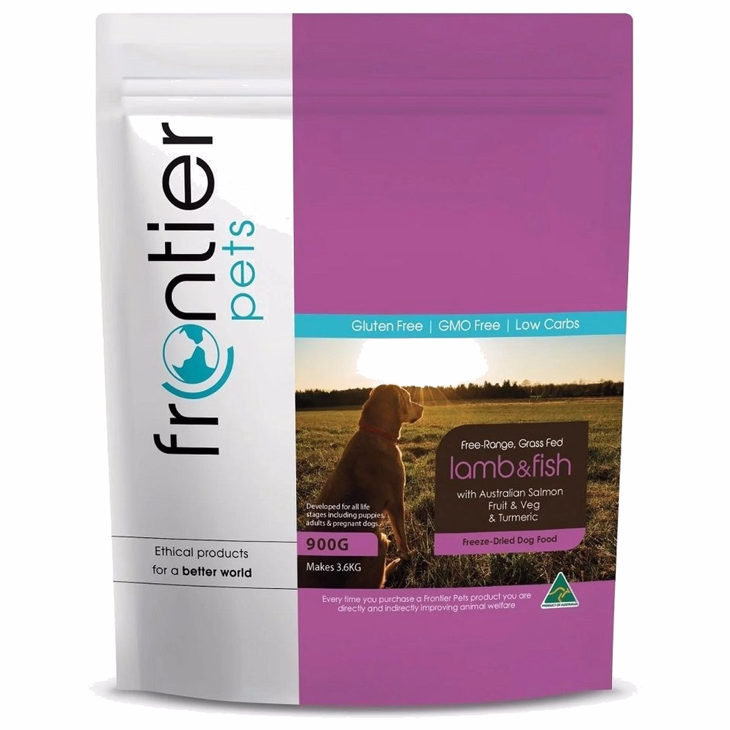 Frontier Pets Dog Food - Freeze Dried Raw Free Range Lamb & Wild Caught Fish