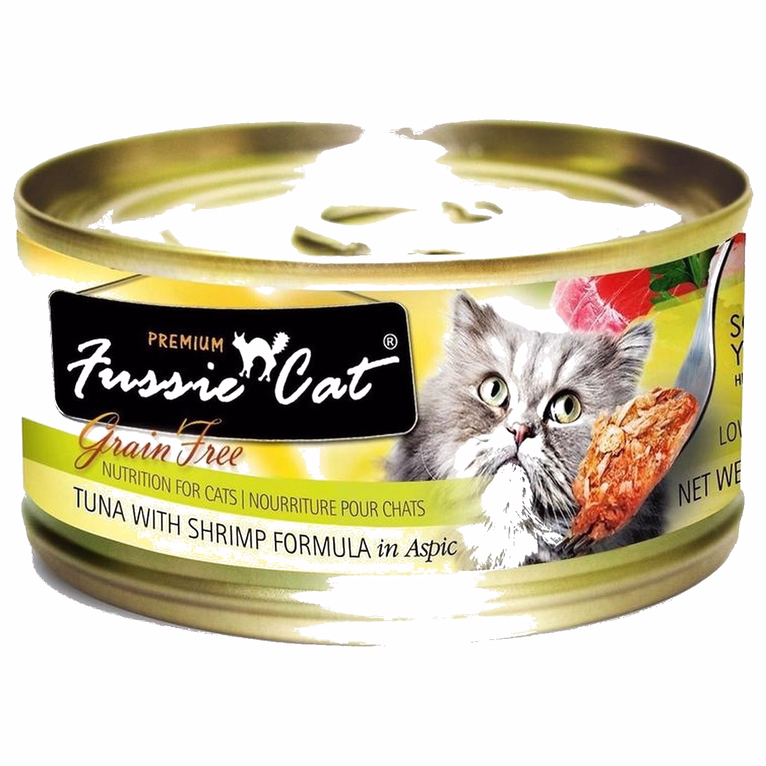 Fussie Cat Can - Black Label Premium Tuna with Shrimp 80g