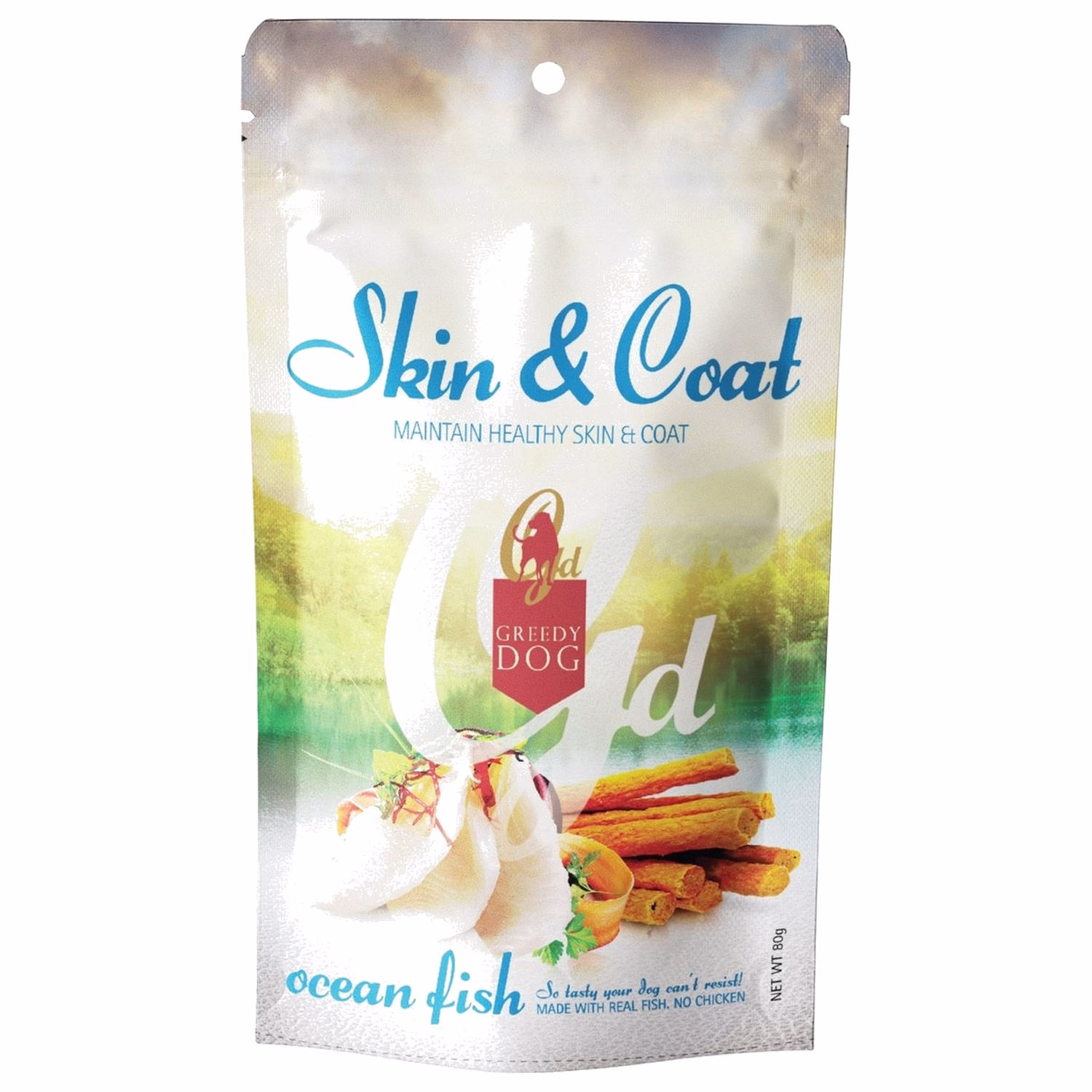 Greedy Dog Treat - Skin & Coat - Ocean Fish Stick 80g