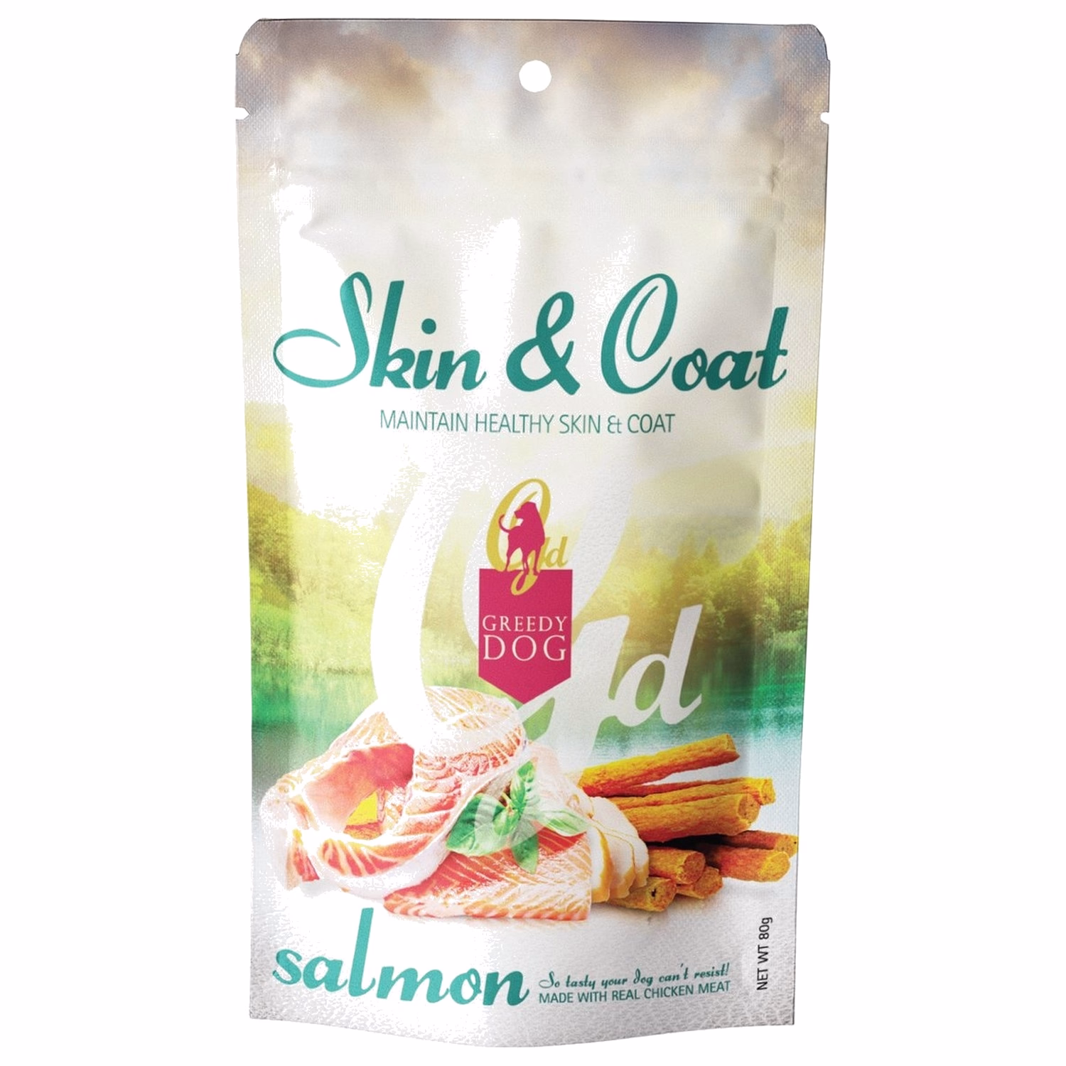 Greedy Dog Treat - Skin & Coat - Chicken & Fish Stick with Salmon Flavor 80g