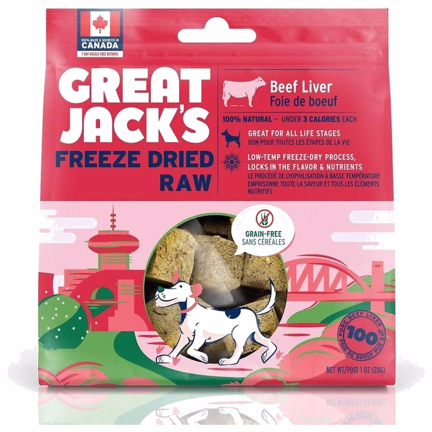 Great Jacks狗小食 - 100%凍乾脫水牛肝 1oz
