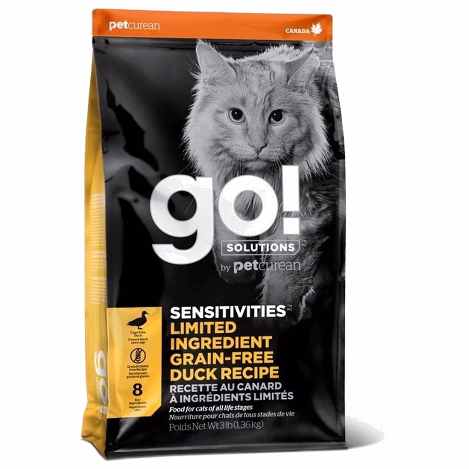 Go! SOLUTIONS 貓乾糧 - 低敏美毛系列 - 單一蛋白 - 鴨肉配方