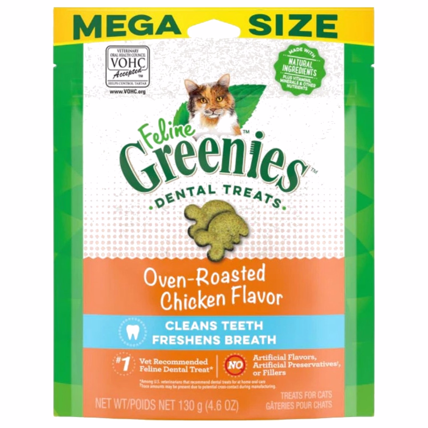 Greenies 貓小食 - 牙齒護理配方 - 烤雞味潔齒餅 4.6oz