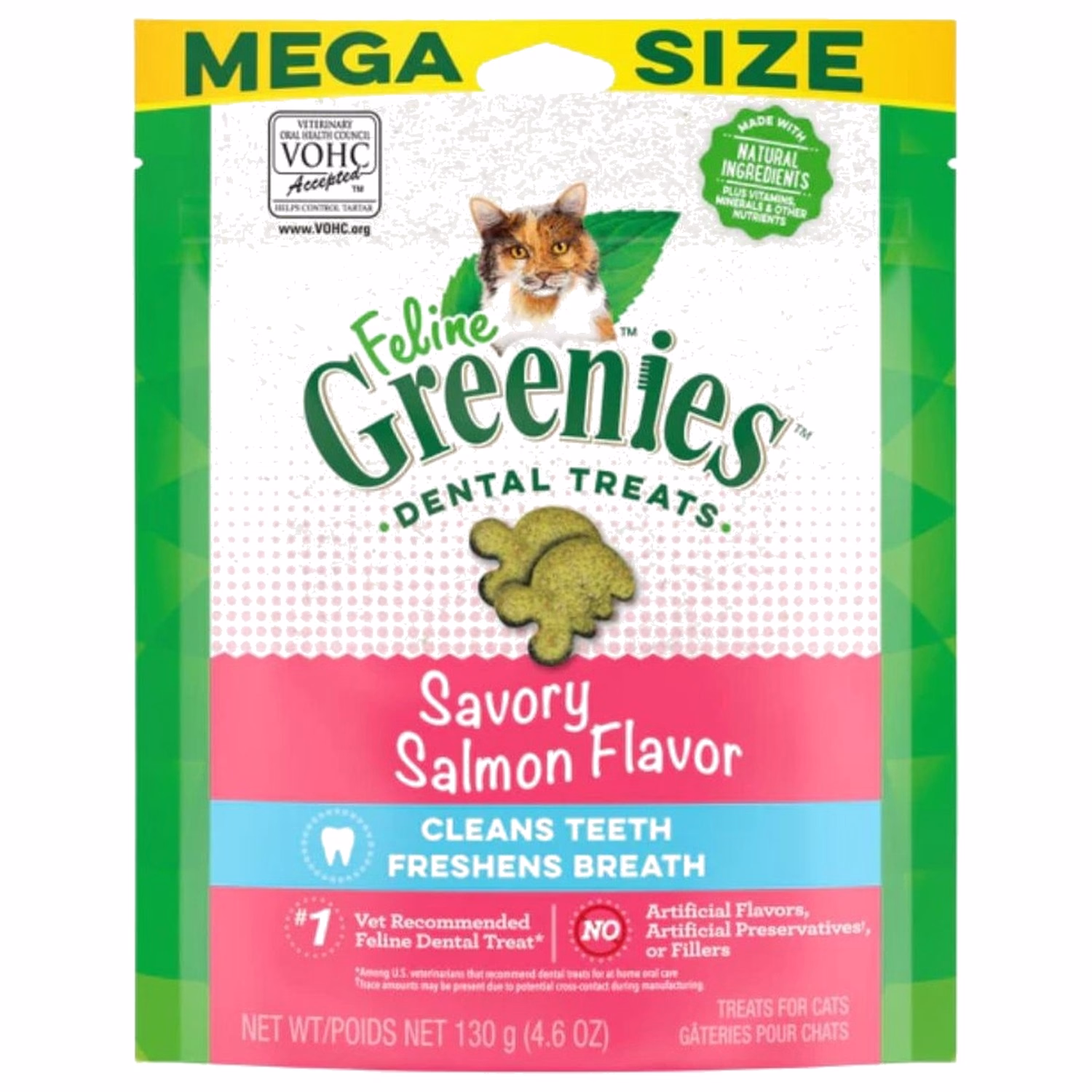 Greenies 貓小食 - 牙齒護理配方 - 三文魚味潔齒餅 4.6oz