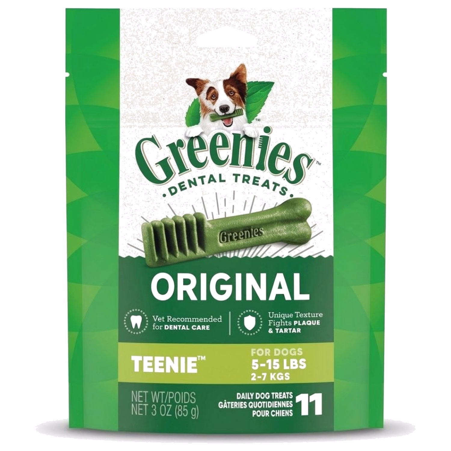 GREENIES Teenie Dental Treats for 5-15lb Dogs 3oz (11pc)
