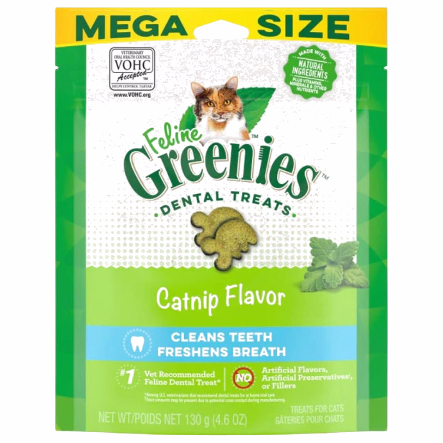 Greenies 貓小食 - 牙齒護理配方 - 貓草味潔齒餅 4.6oz