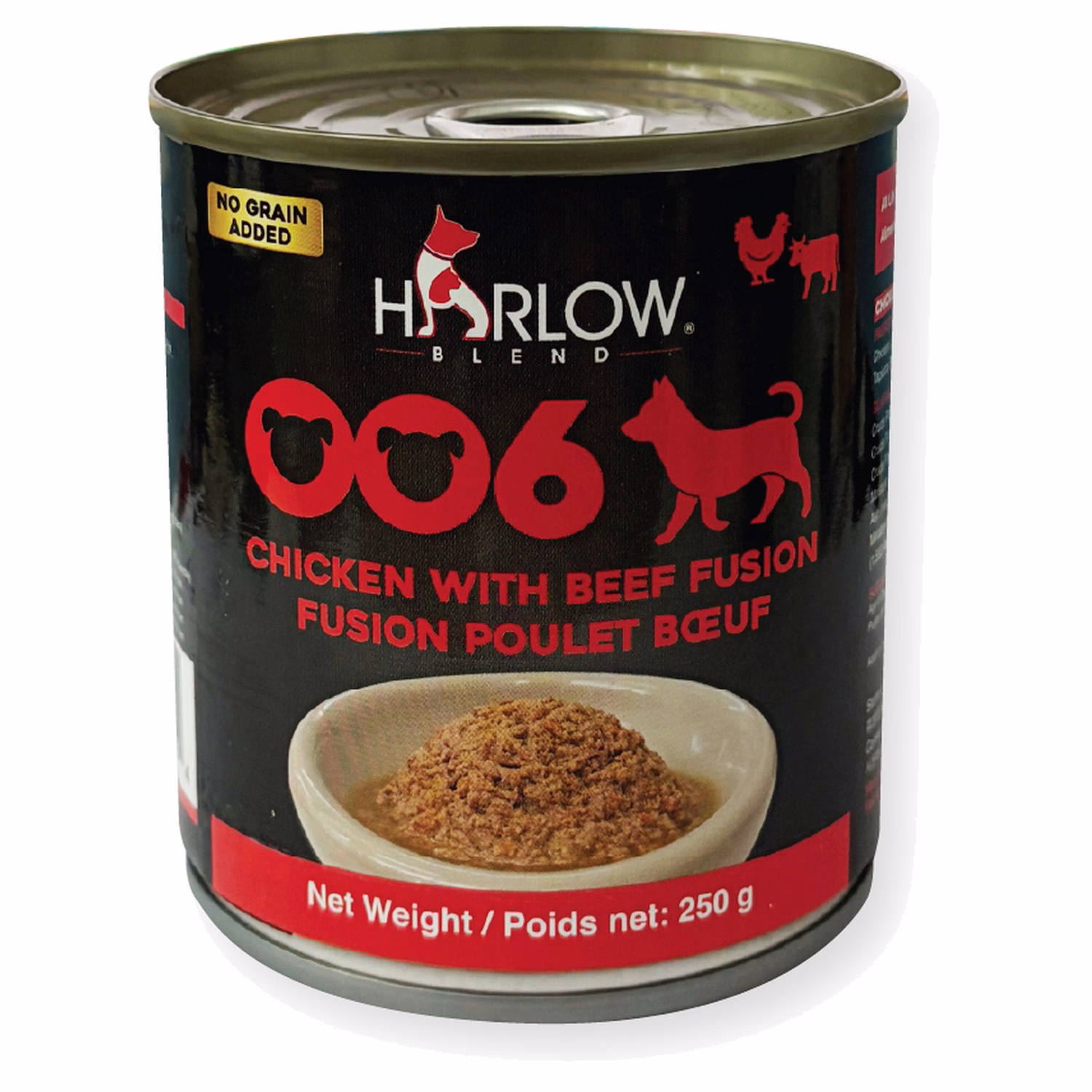 Harlow Blend 楓葉 犬用濕糧 - OO6 雞肉+牛肉罐 250g
