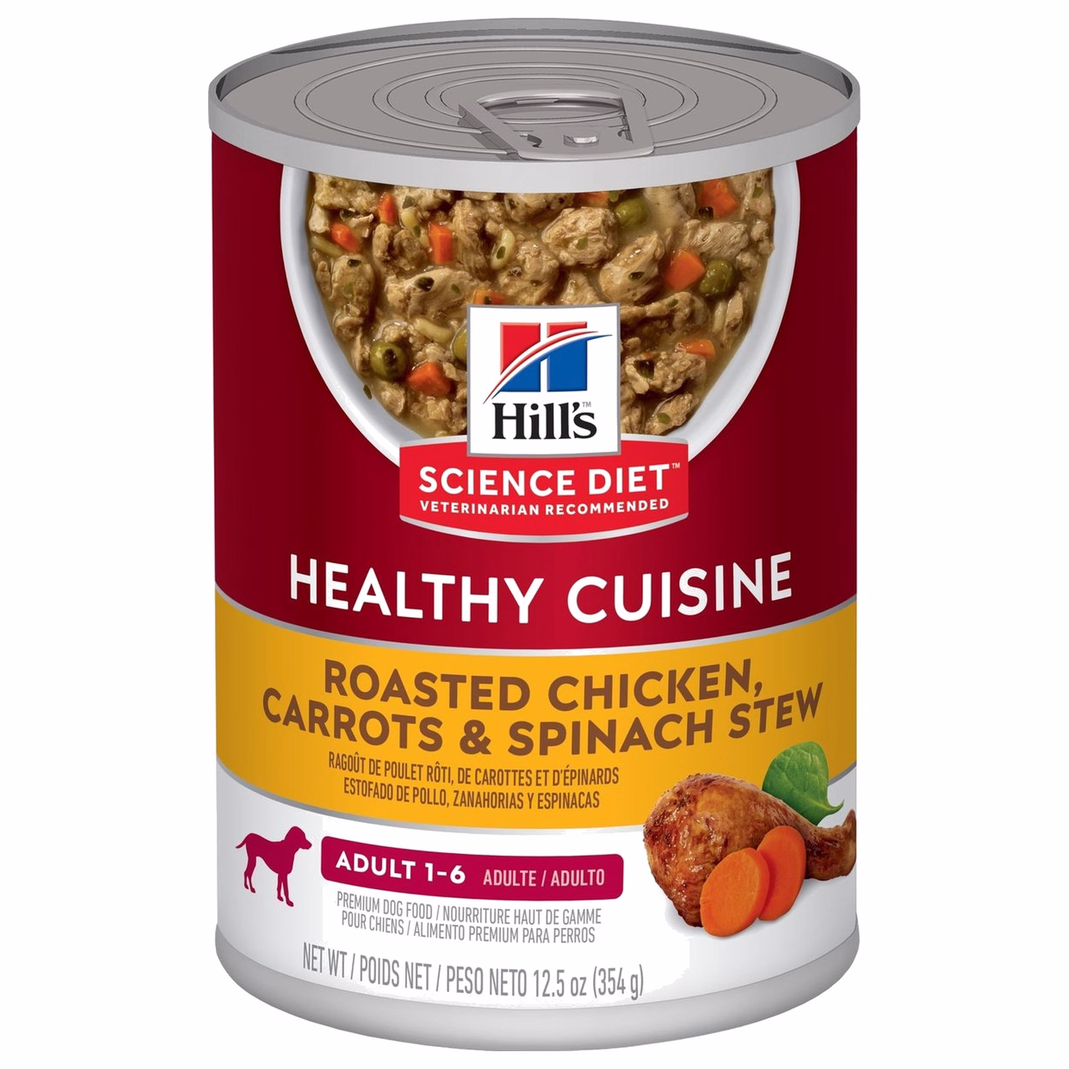 Hills Dog Can - Healthy Cuisine Roasted Chicken Carrots Spinach Stew 12.5oz
