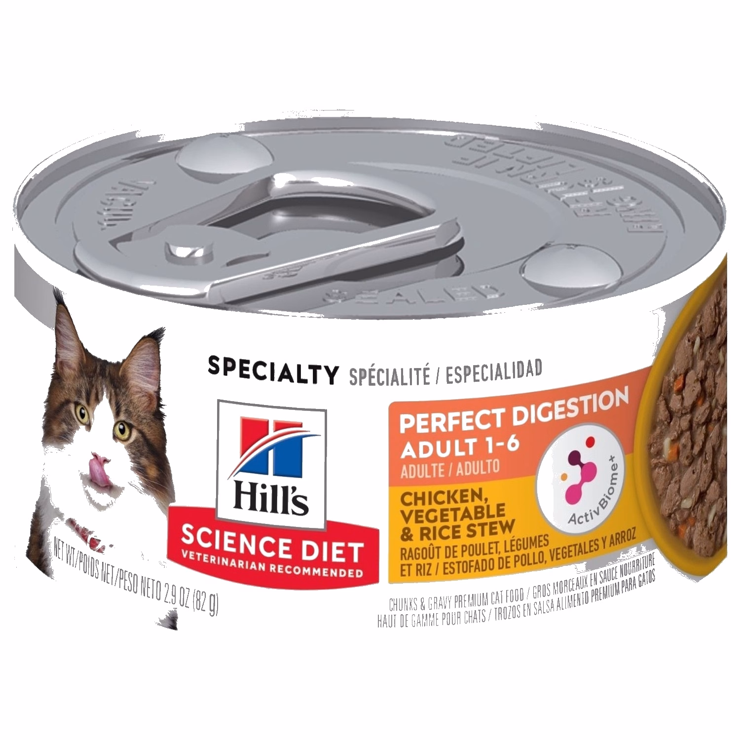 Hills Cat Can - Science Diet Perfect Digestion - Chicken Vegetable & Rice Stew  2.9oz