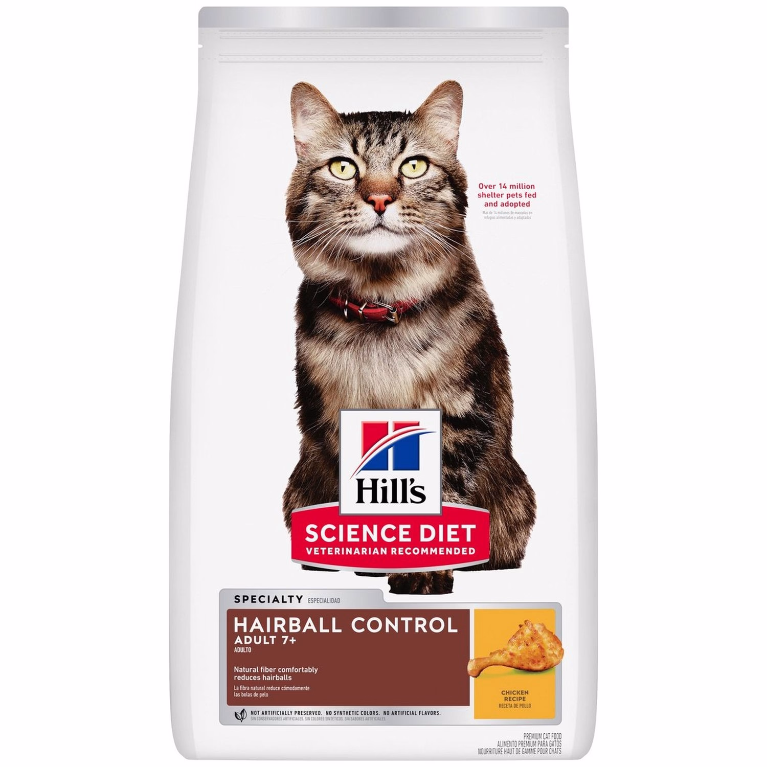 Hills Science Diet Cat Food - Hairball Control Adult 7+