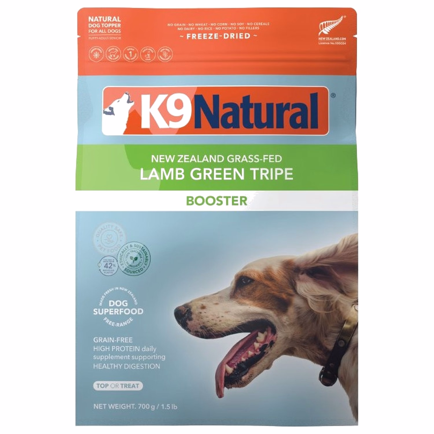 K9 Natural Dog Food - Lamb Green Tripe Freeze Dried Booster 700g - EXP 18-12-2026