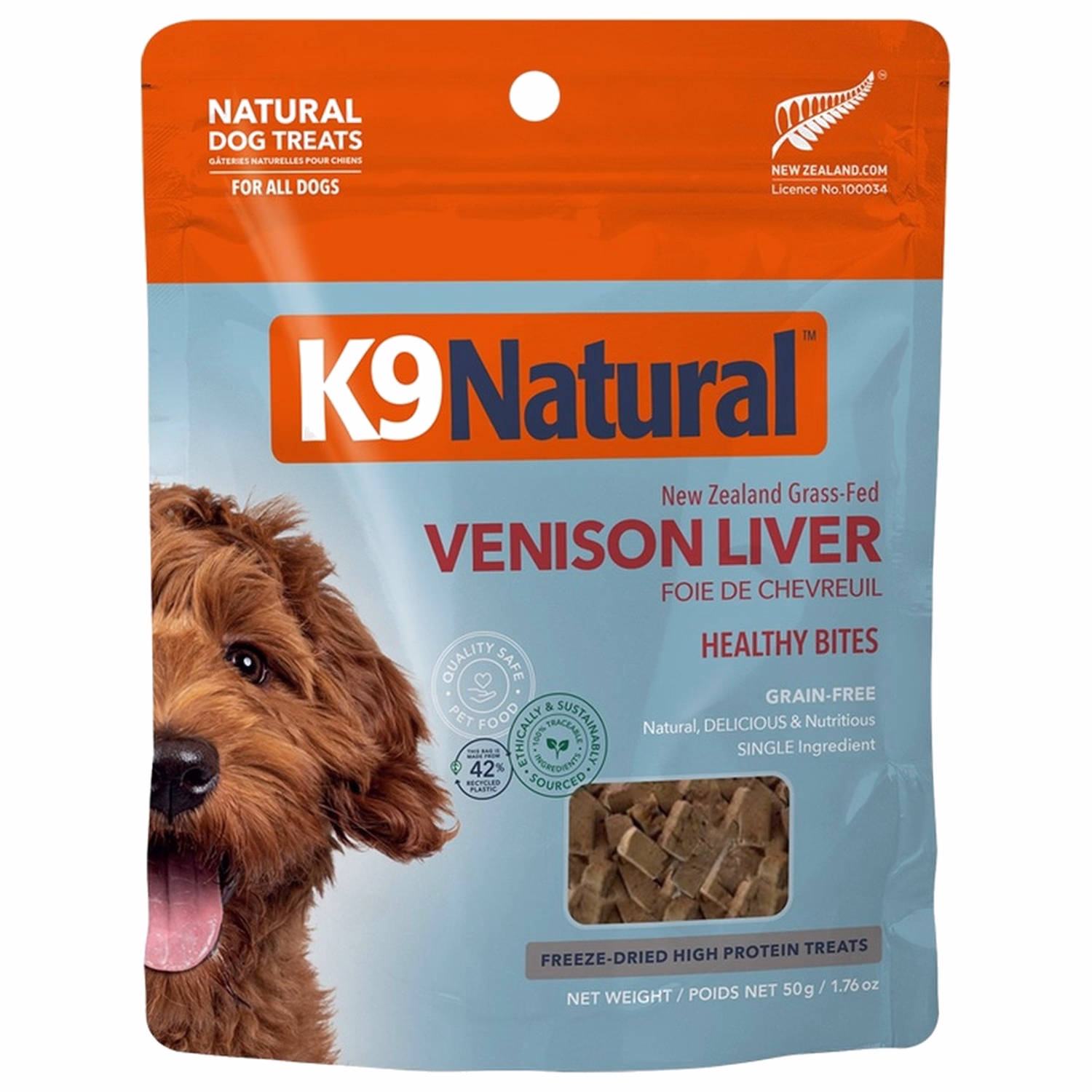 K9 Natural Dog Treat - Freeze Dried Healthy Bites Venison Liver 50g