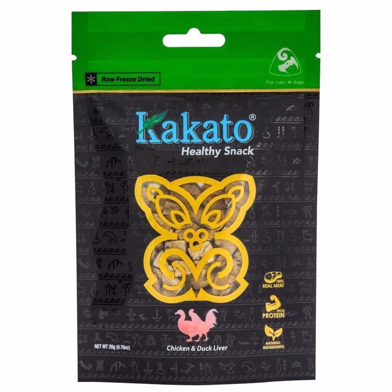Kakato 卡格貓狗小食 - 凍乾天然雞肝和鴨肝 20g