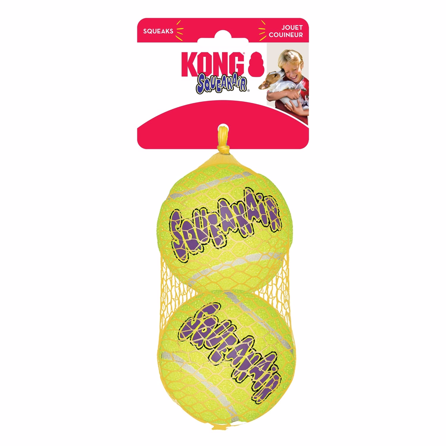 KONG Dog Toy - Squeaker Air Tennis Balls - L