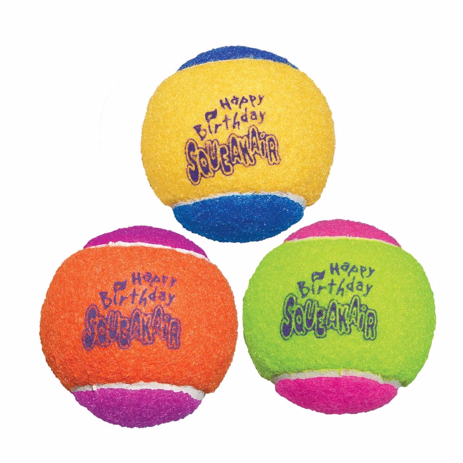 KONG Dog Toy - Birthday Squeaker Air Tennis Balls - M Birthday