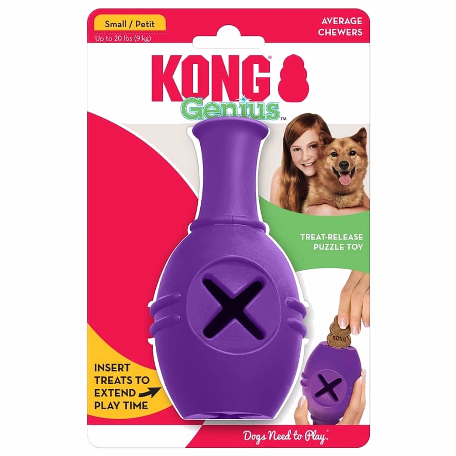 KONG Dog Toy - Genius Leo - 4-pk Assorted