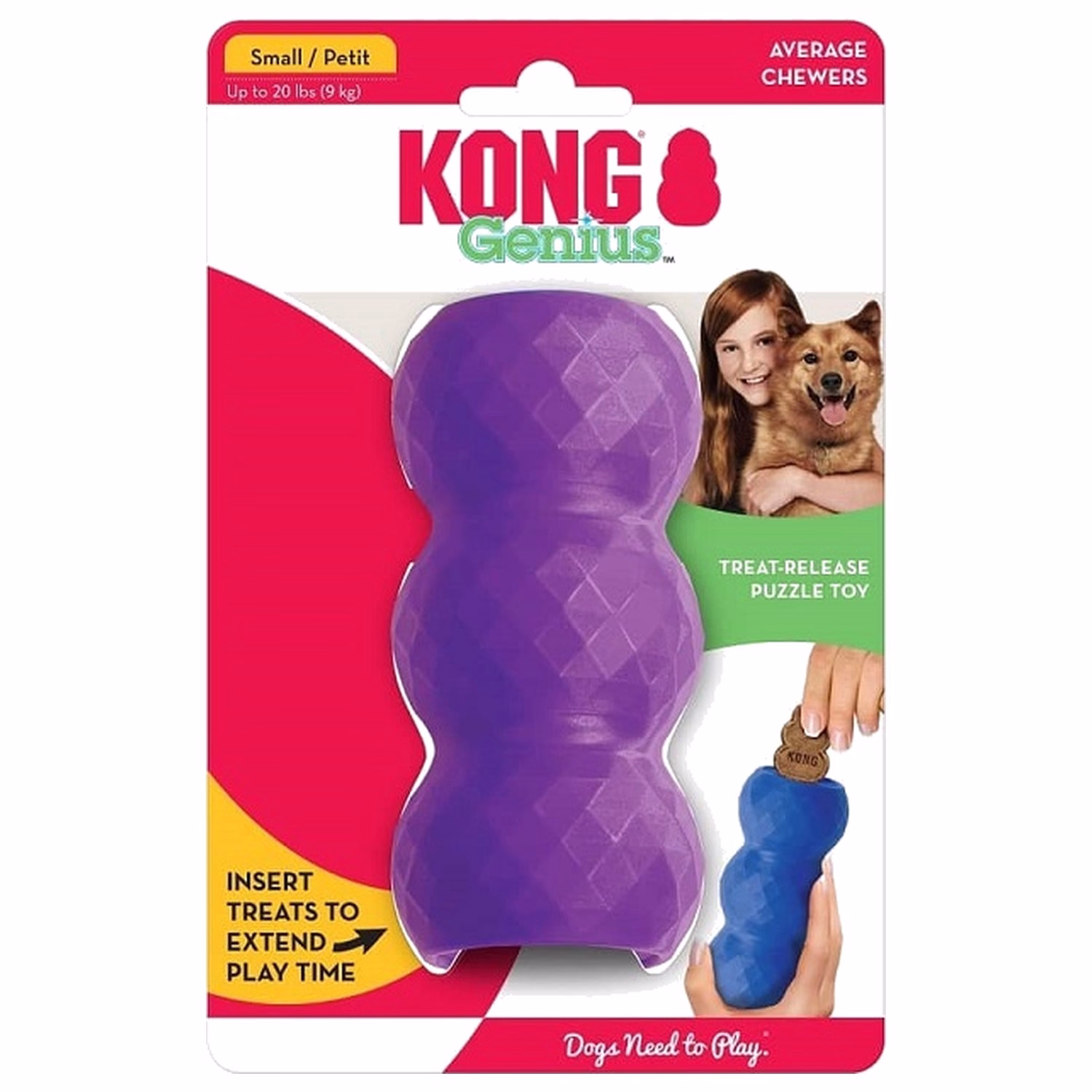 KONG Dog Toy - Genius Mike - 4-pk Assorted