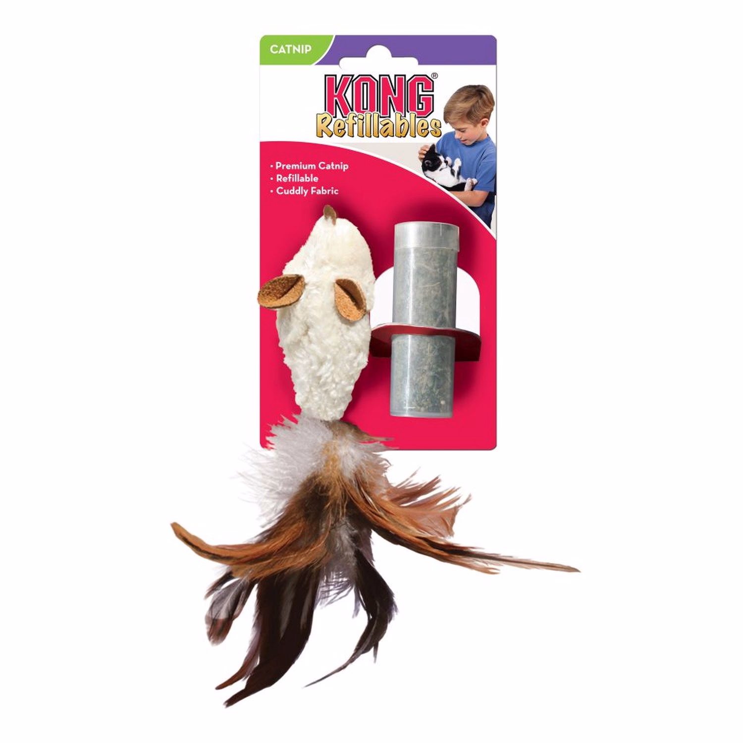 KONG Cat Toy - Refillables Catnip Feather Mouse