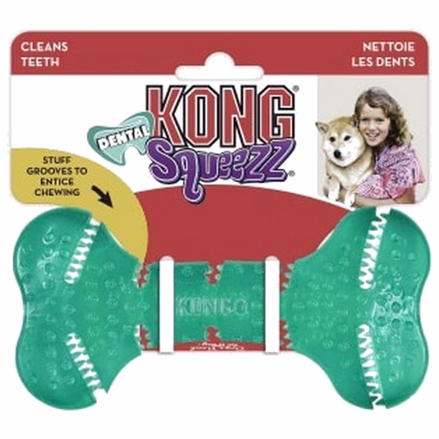 KONG 狗玩具 - 吱吱潔齒骨
